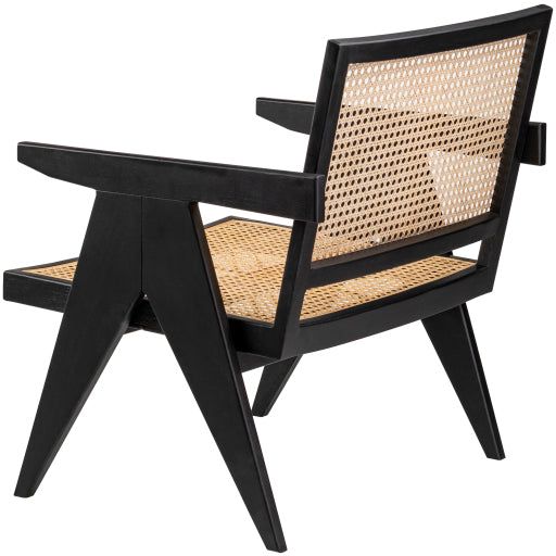 Hague 2-Piece Rattan Dining Chair, Black Back Corner 