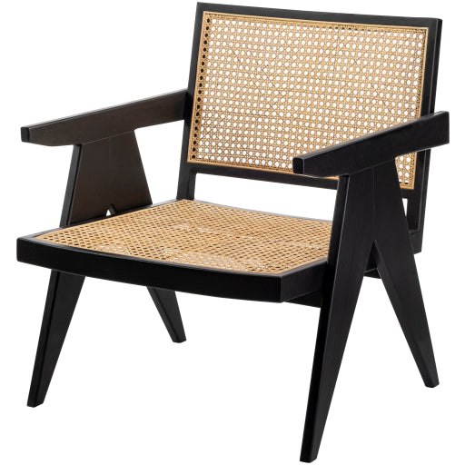 Hague 2-Piece Rattan Dining Chair, Black Detail Corner 