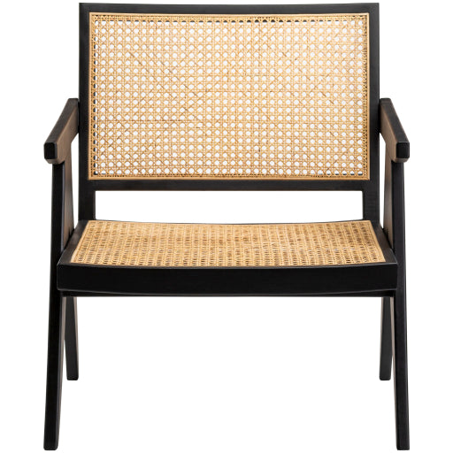 Hague 2-Piece Rattan Dining Chair, Black Detail Front 