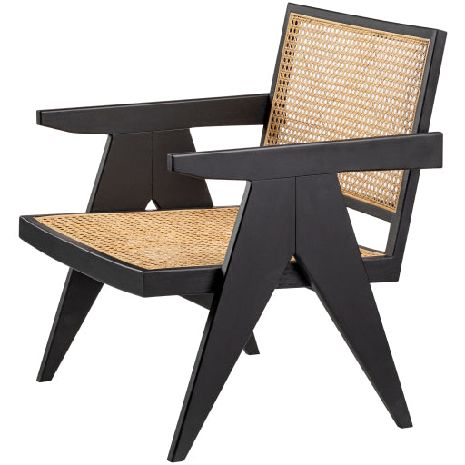 Hague 2-Piece Rattan Dining Chair, Black Profile Detail 