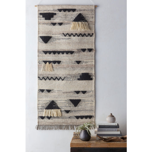 Asher Wall Hanging in Black & Cream Style Shot ASE3002-265