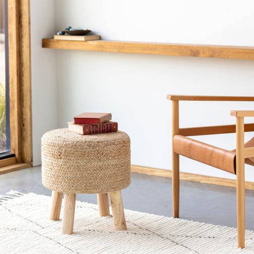 Cambrai Stool in Jute & Cotton Style Shot CBI-007