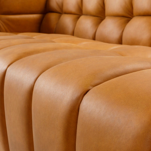 Grenoble Leather Sofa in Brown Texture Detail 