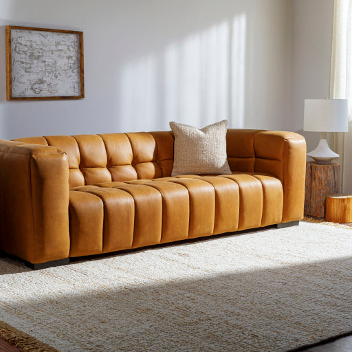 Grenoble Leather Sofa in Brown Style Shot GRB-002