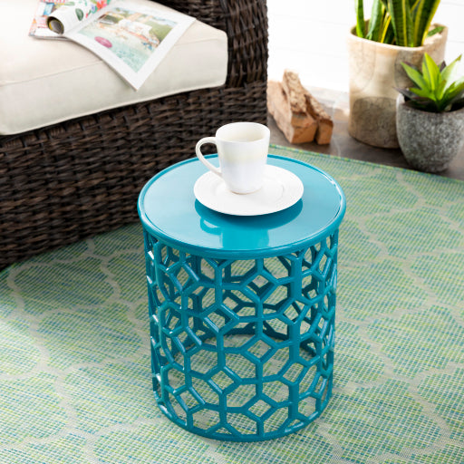 Hale Lattice Side Table in Teal Style Shot 2 