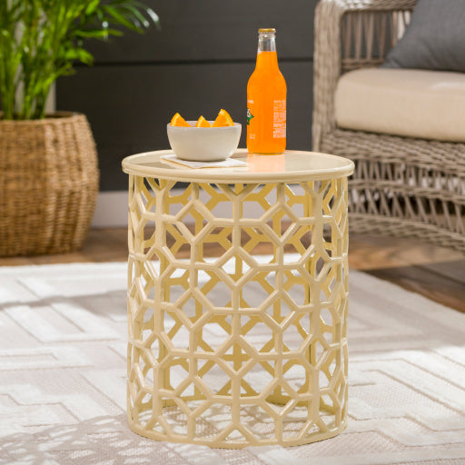 Hale Lattice Side Table in Light Yellow HALE-104