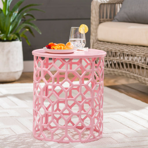 Hale Side Table in Pink Style Shot HALE-105