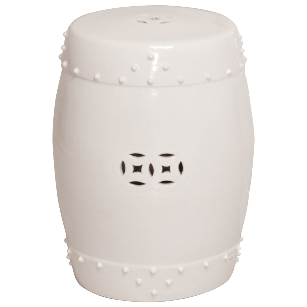 Drum Stool in White - Large 1255WT