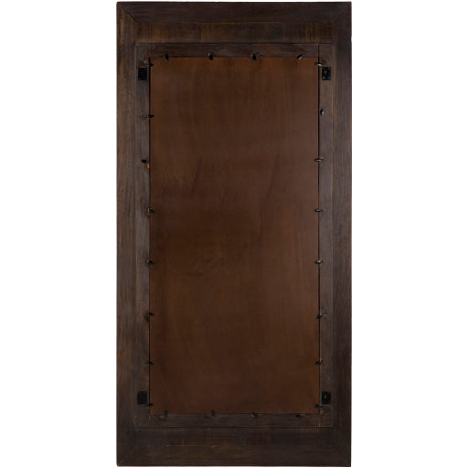 Jodhpur Carved Wooden Frame Wall Mirror, Natural Back Detail 