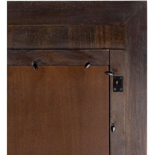 Jodhpur Carved Wooden Frame Wall Mirror, Natural Hardware Detail 