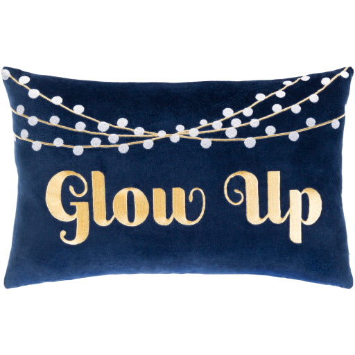 glow up lumbar pillow navy white yellow GLP001-1320