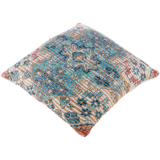Coventry Floor Pillow, Aqua, Blue, Rose, Saffron, Ivory CVN004-1818