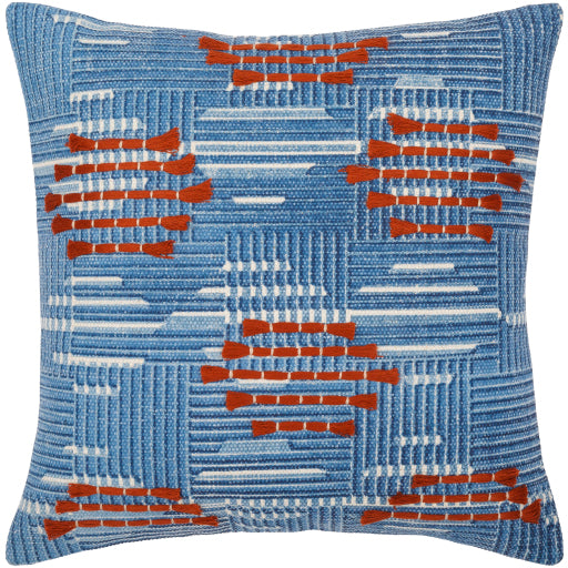 ashbury lumbar pillow blue dark blue light blue brick red back light beige ASB003-1818