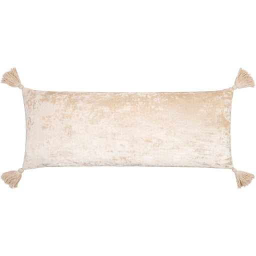 velvet crush lumbar pillow light beige VCH002-1336