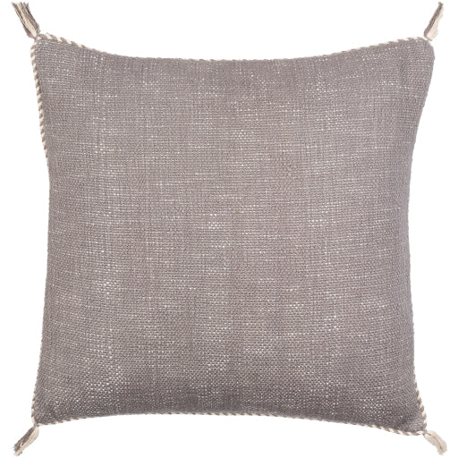 braided bisa lumbar pillow gray cream back gray BBA003-1818