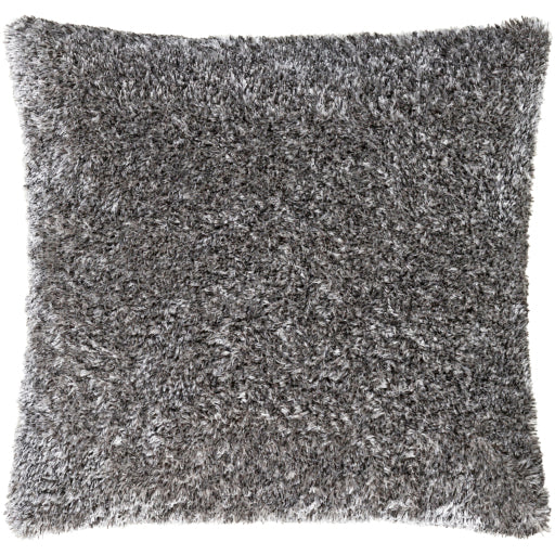 Flokati Floor Pillow, Shag, Gray, Ivory, Black FKT010-2121