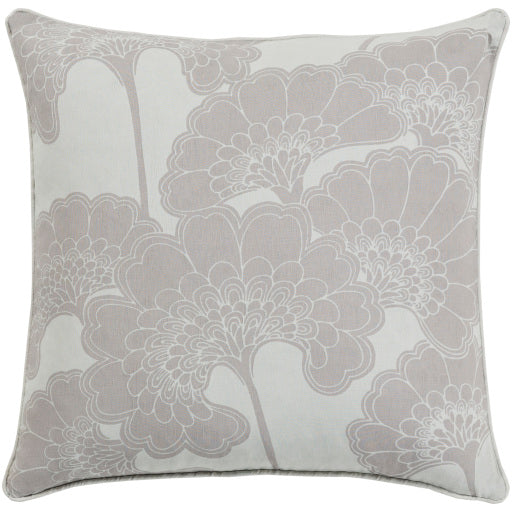 japanese floral lumbar pillow medium gray JA003-1818