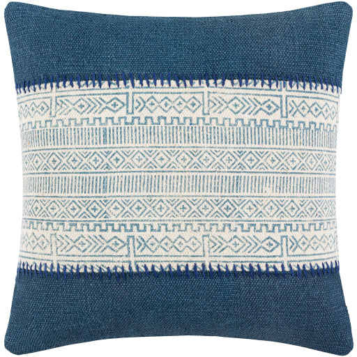 lola lumbar pillow cream pale blue navy LL007-1818