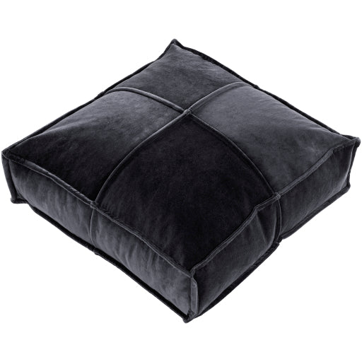 Cotton Velvet Floor Pillow, Black CV044-24246