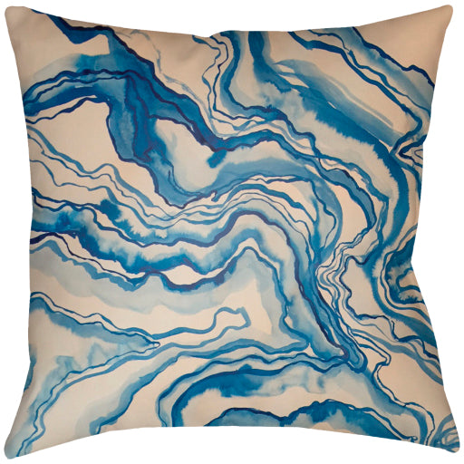 watercolor marble lumbar pillow navy tan blue gray denim WCM001-1818