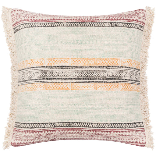 zendaya lumbar pillow burgundy aqua mustard ivory back ivory ZEN001-1818