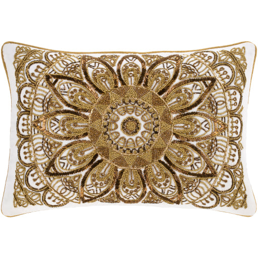 envie lumbar pillow metallic gold ivory ENE002-1420