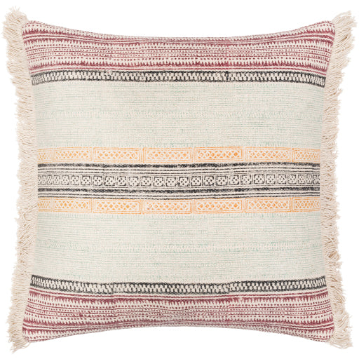 zendaya lumbar pillow burgundy aqua mustard ivory back ivory ZEN001-1818D