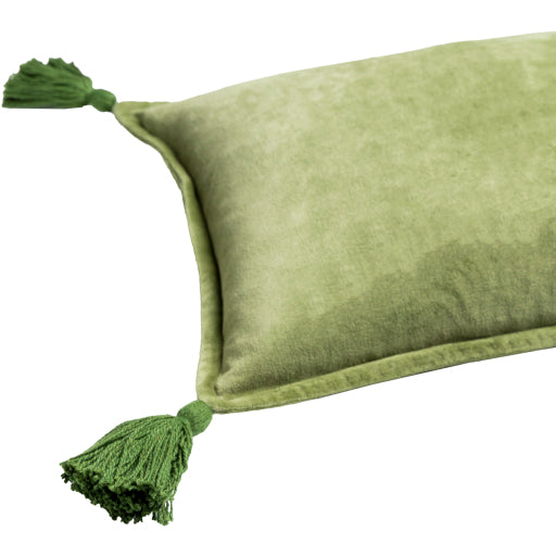 cotton velvet lumbar pillow grass green back grass green photo 2 CV046-1319D