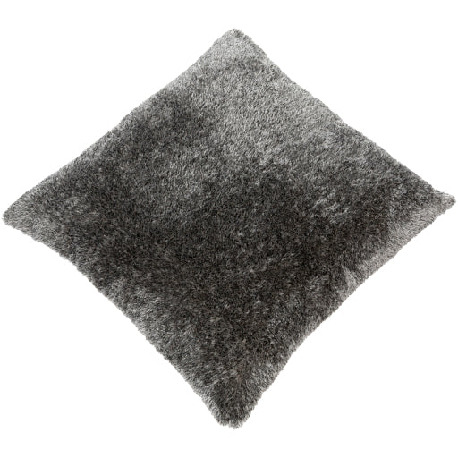 Flokati Floor Pillow, Shag, Gray, Ivory, Black photo 2 FKT010-2121D