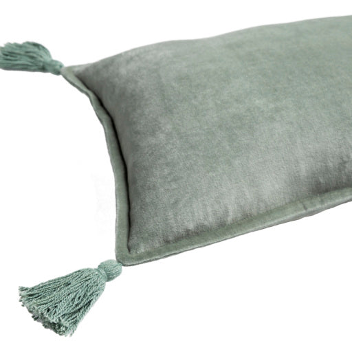 cotton velvet lumbar pillow sage back sage photo 2 CV047-1319D