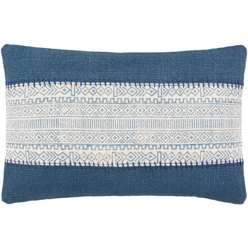 lola lumbar pillow cream pale blue navy LL007-1818P