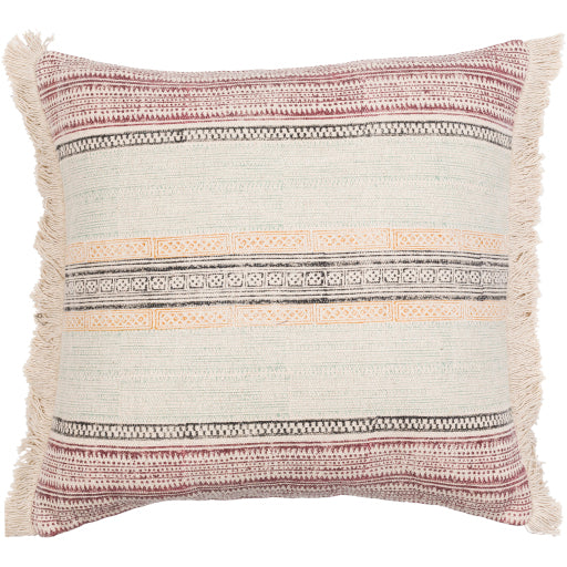 zendaya lumbar pillow burgundy aqua mustard ivory back ivory ZEN001-1818P