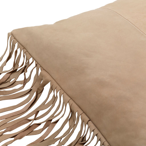 suede fringe lumbar pillow tan back tan SFG001-1422D