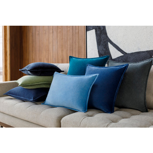 cotton velvet accent pillow blue CV015-2222D