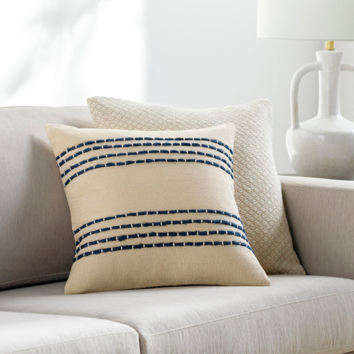 emilio accent pillow light beige navy 