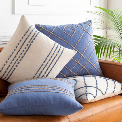 emilio accent pillow light beige navy 