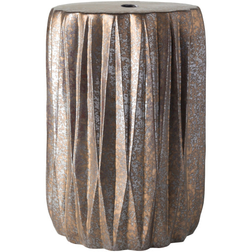 aynor ribbed garden stool brown silver AYN002-121217