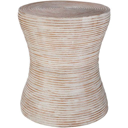 Balinese Rattan End Stool in Antique White BAS001-121218