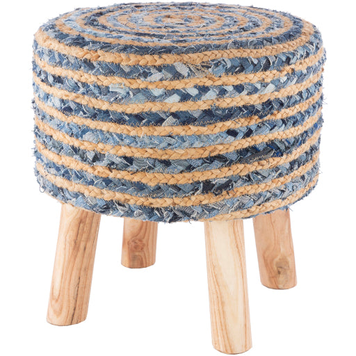 cambrai stool top navy blue light gray tan CBI-001