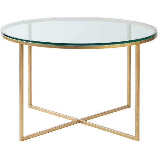 karen coffee table clear gold KRE-001