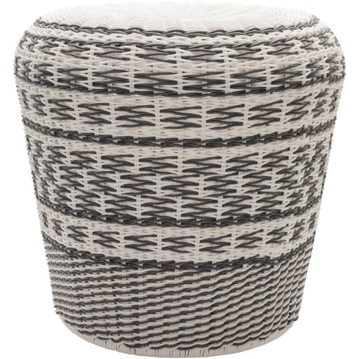 Parkdale Garden Stool in White & Charcoal PKD003-181817