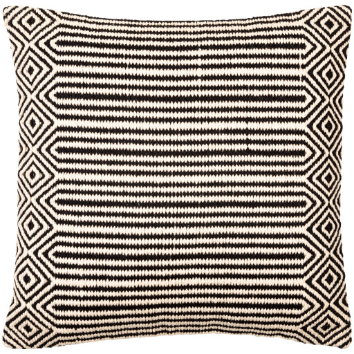 global stripe accent pillow light beige black GSE001-1818