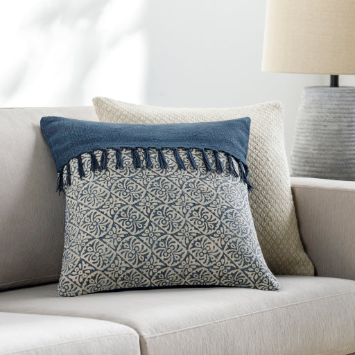 lola accent pillow pale blue navy cream LL005-2020P