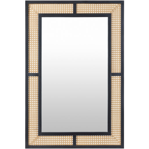 anassa black metal frame rectangular mirror ASN002-3624