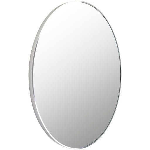 aranya round aluminum framed wall mirror metallic silver RAY040-3636