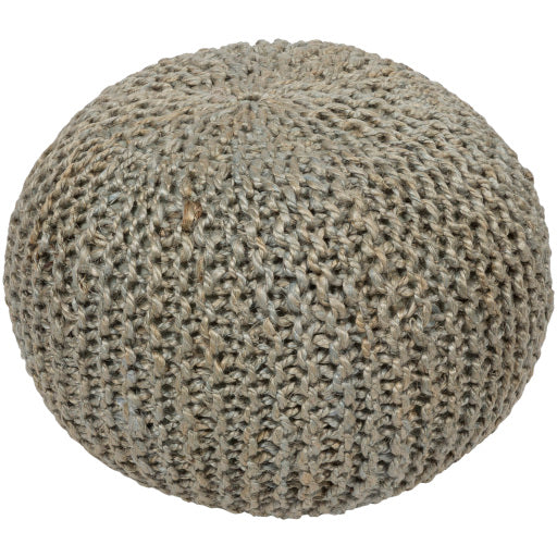 bermuda knitted jute pouf slate BRPF-003