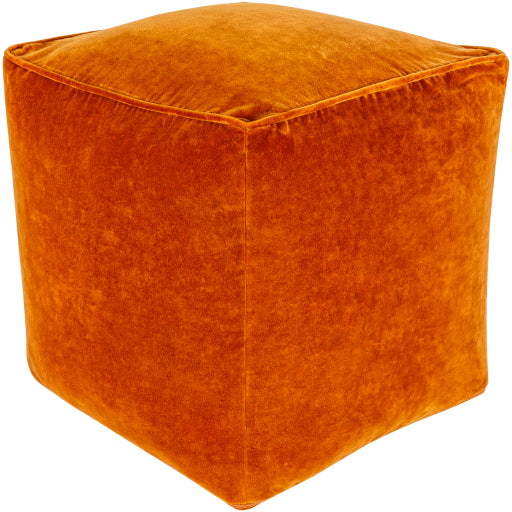 cotton velvet cube pouf orange CVPF020-161616