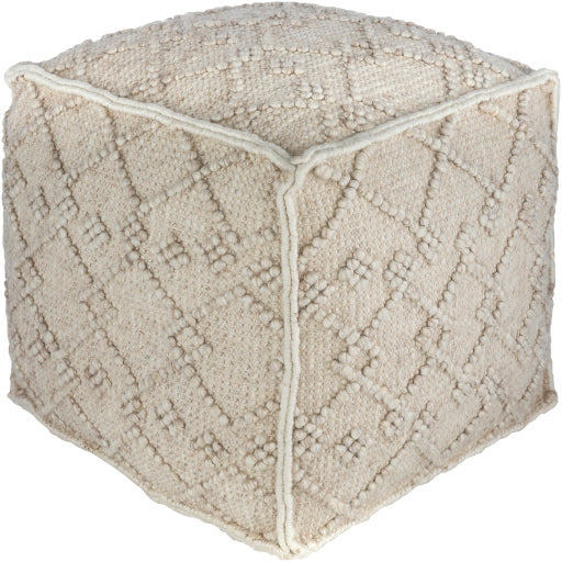 hygge ivory textured pouf HGPF002-181818