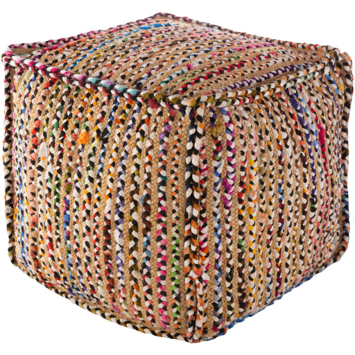 perth handwoven multi color cube pouf PRPF002-181818