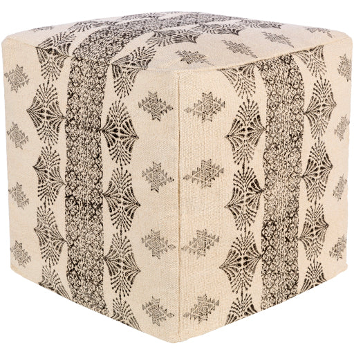 prisha block printed tribal pattern pouf PSPF001-181818